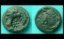 Panticapaeum, Young Satyr & Lion, Two Counter-marks